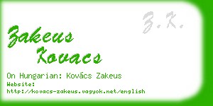 zakeus kovacs business card