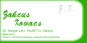 zakeus kovacs business card